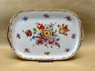 Antike Ambrosius Lamm Dresden Saxony Prunkteller Platte Teller um 1900
