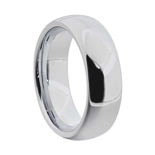 7 mm Weiß Wolframhartmetall Frauen Männer Schmuck Hochzeit Band Ring Kuppel Politur - Bild 2 von 10