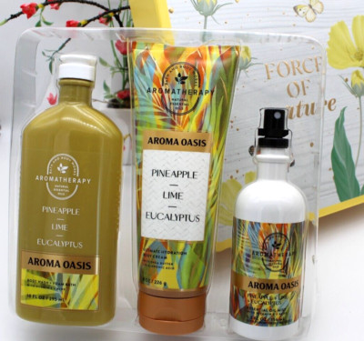 Bath & Body Works Aromatherapy Pineapple Lime Eucalyptus 3 Pcs Gift Box Set