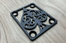 SPADE Neck Plate for your Guitar or Bass - Industrial Black