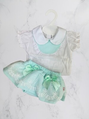 Entzückendes Baby Mädchen spanisches Strampler Outfit mit atemberaubender Schleife Geschenk Mädchen Kleid