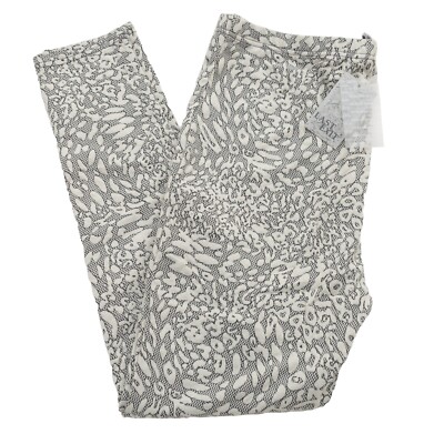 Last Exit Women's Size 3X Gray with White Abstract Textured Patterned Pants