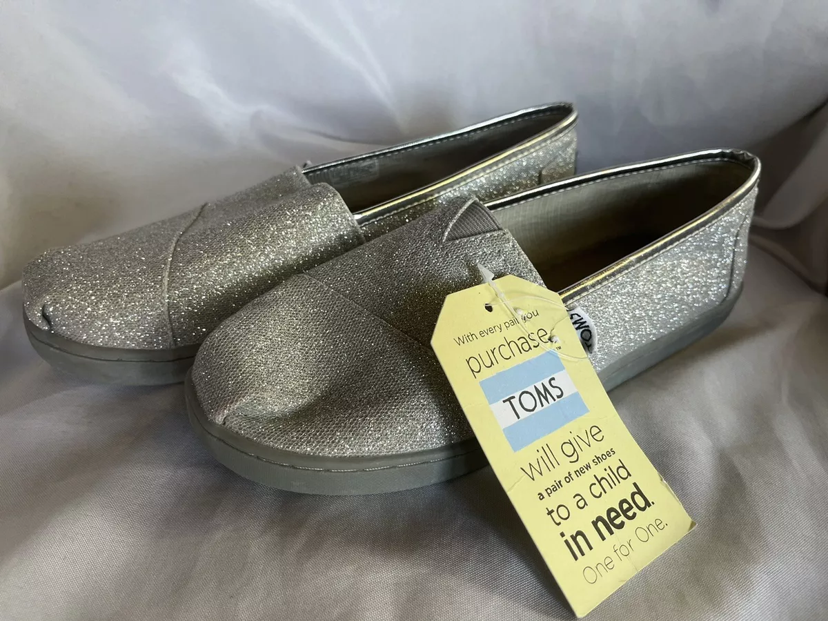 Toms silver shoes discount