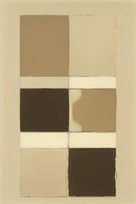 Large Abstract Painting 2x3' Earthtone 6 Geometric Demrin Fine Art Original NEW