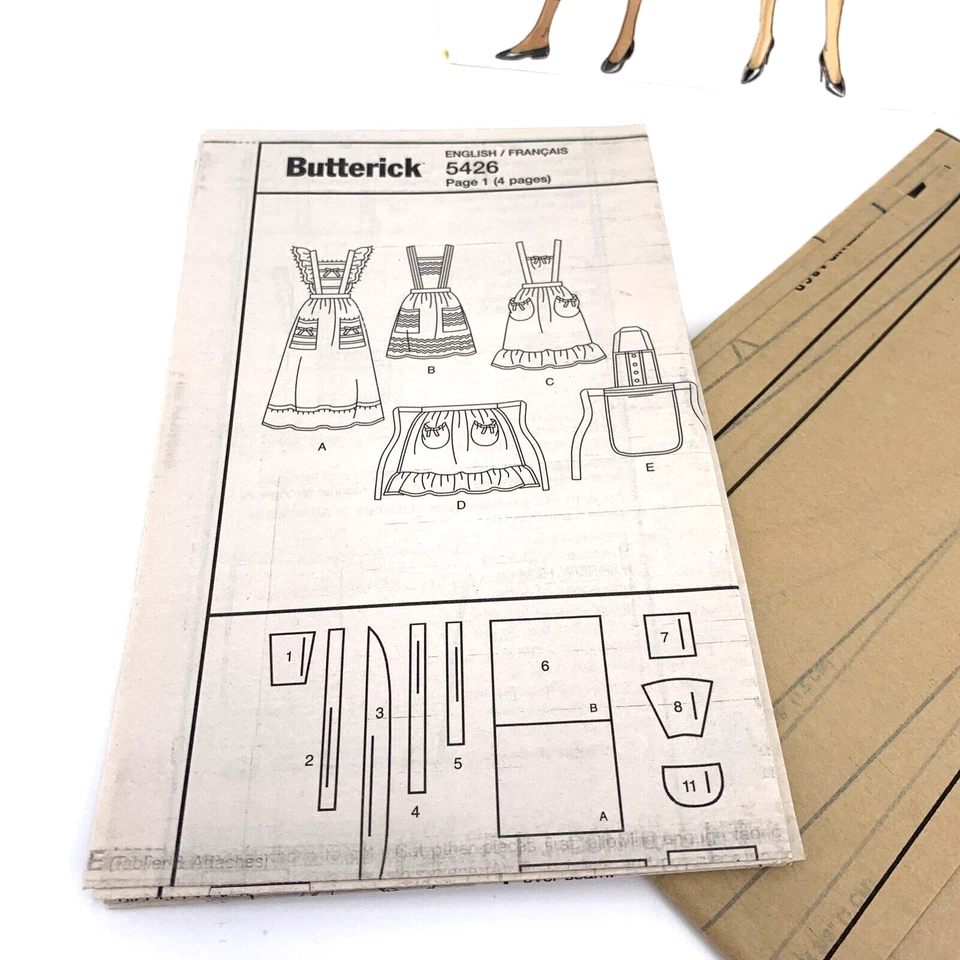 Butterick Sewing Pattern Apron B5426 Misses and Mens Uncut FF - Image 3 of 4