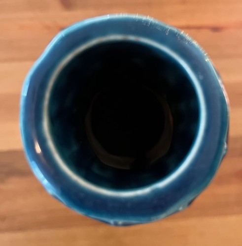 Pier 1 Blue 14" Tall Pineapple Ceramic Flower Vase Diamond Pattern Hard To Find - 第 11/12 張圖片