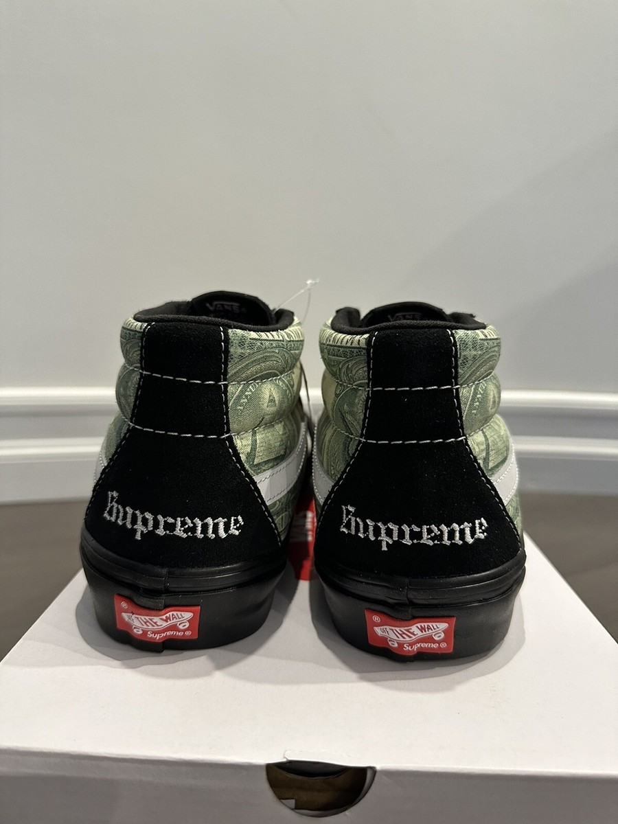 Size 10.5 - Supreme x Vans Skate Grosso Mid Dollar Bill - Black