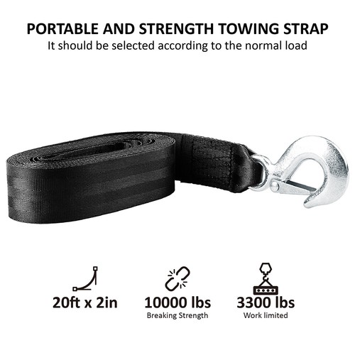 Premium 20ft x 2inch Deluxe Boat Trailer Heavy Duty Winch Strap 3300 lbs Max Tow - Picture 5 of 12