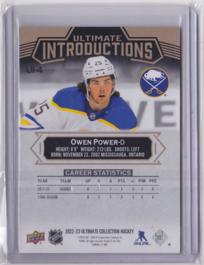2022-23 UD ULTIMATE COLLECTION ULTIMATE INTRODUCTIONS OWEN POWER #UI-4 ...
