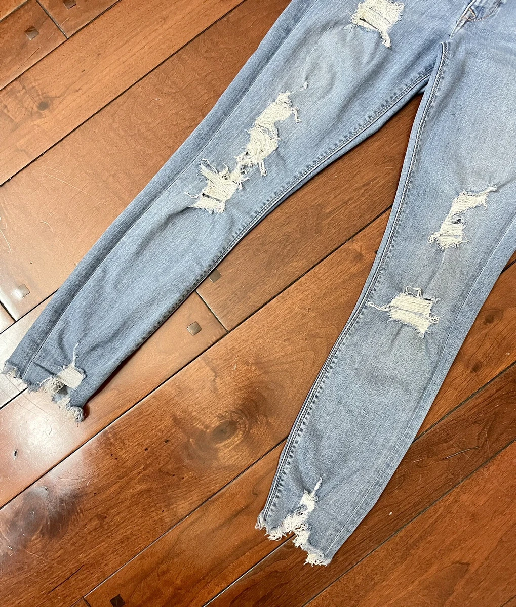 sz 4 Express Jeans Jegging Ripped Distressed 27