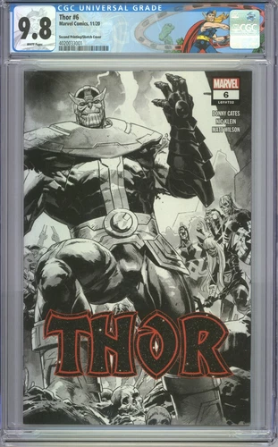 Thor #6 CGC 9.8 2nd Print 1:50 Sketch Variant Thanos Black Infinity Gauntlet MCU