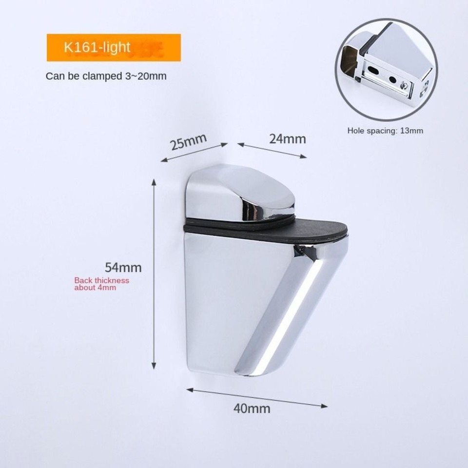 Wall Mount Glass Shelf Clip Adjustable Shelf Holder Clamp Home eBay