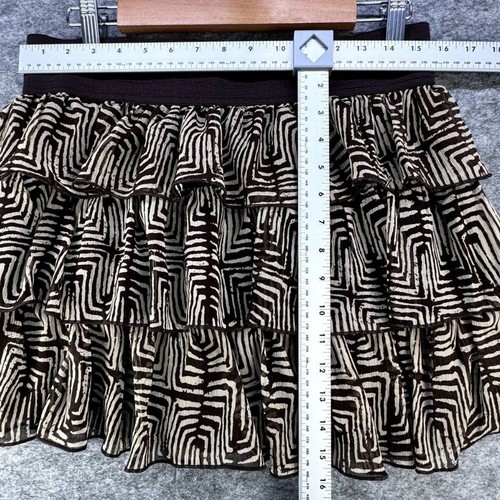 Heart Soul Skirt Size Juniors XL Layered Ruffled Geometric Brown Beige - Bild 3 von 6