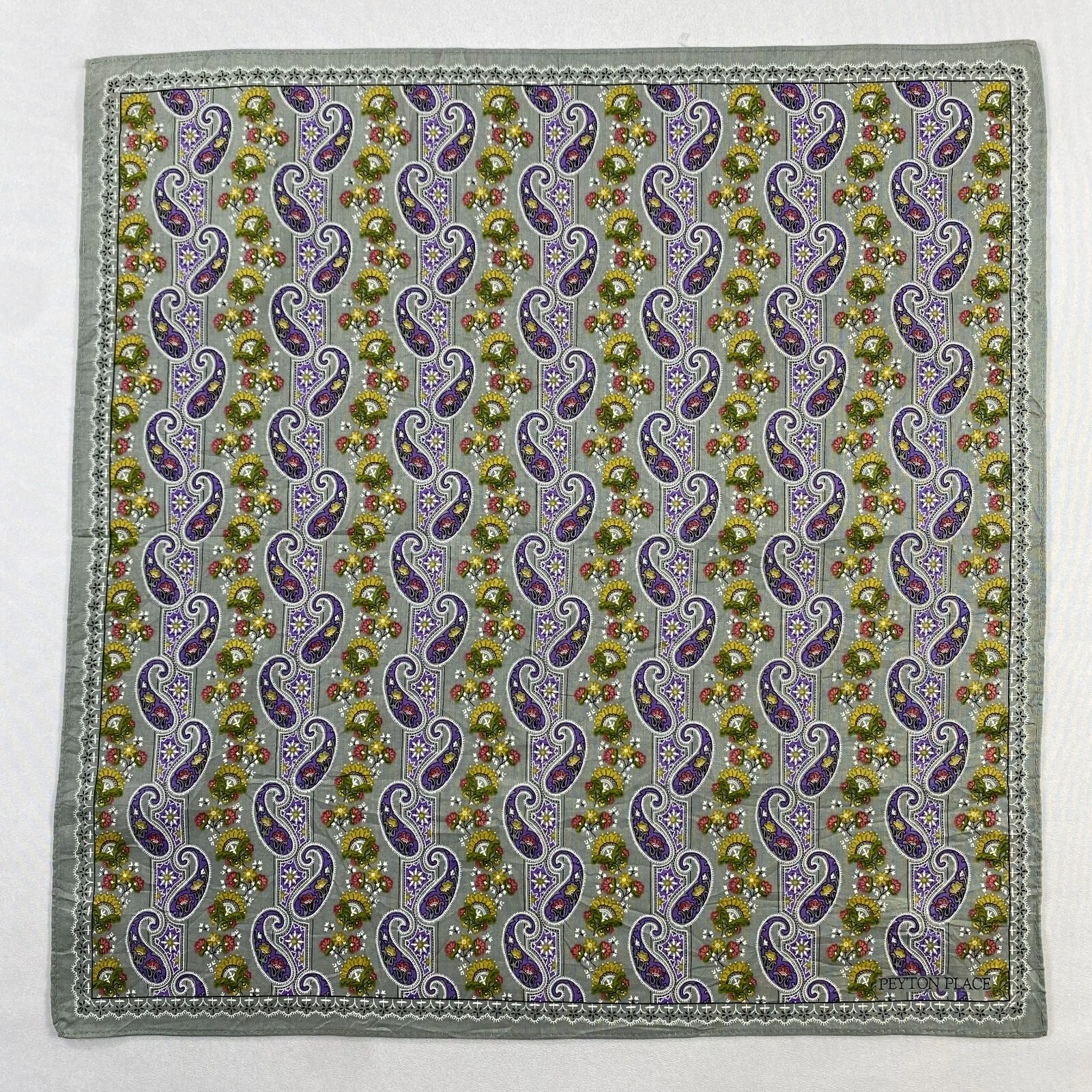 Vintage Peyton Place Handkerchief Pocket Square Bandana Neckerchief
