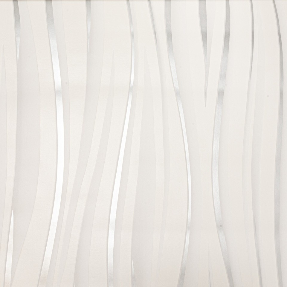 White Silver Wave Wallpaper Textured Metallic Thick High Quality Living