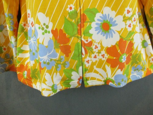 Bob Mackie Jacket Womens XL Yellow Floral Art to Wear Zip Lightweight Resort - Picture 3 of 13