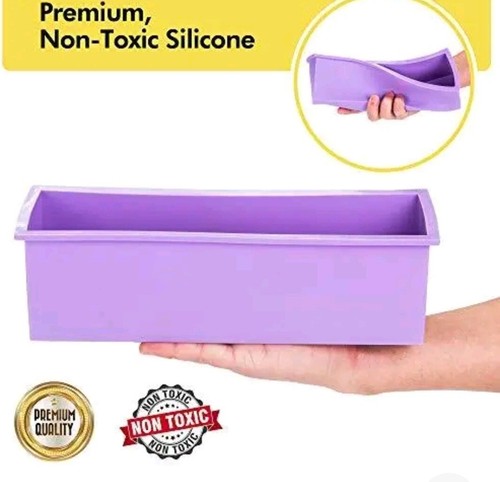 Soap Mold Making Kit Wooden Cutter Measuring Box (44oz Purple Silicone) - Picture 3 of 5