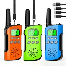 Walkie Talkie Rechargeable with Li-ion,AWANFI Walkie Talkie Children's Set of 3