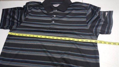 Grand Slam Mens XL Slim Fit Black Striped Short Sleeve Golf Polo Shirt - Picture 4 of 5