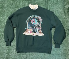 Vintage Willow Bay Crewneck With Mock Turtleneck Sweatshirt Christmas USA Made L