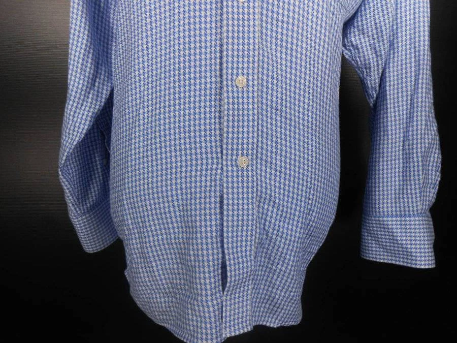 Hermosa Camisa Para Hombre Grande 16 1/2 32/33 Michael Kors Azul Sabueso-Diente Botón Foto 3 de 4