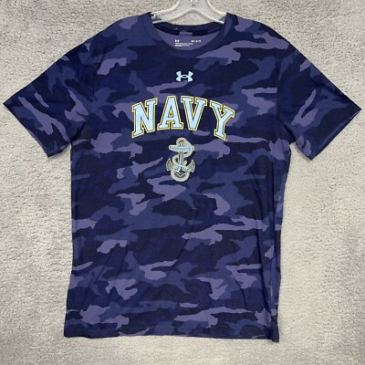 Navy Academy x Under Armour T Shirt Men's Sz M Camo Blue