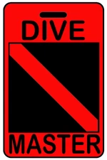 Hi-Viz Red DIVE MASTER SCUBA Diving Luggage/Gear Bag Tag - New