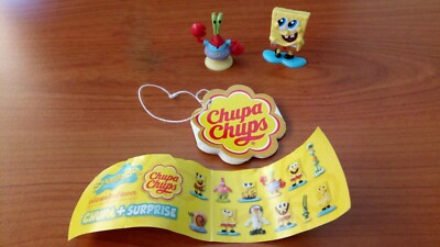 SpongeBob Squarepants 2 Figures - Chupa Chups lollipop 2011 Toy Plastic