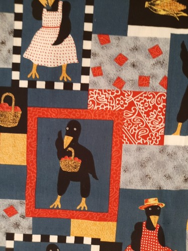 Hi-Fashion Country Crows Blackbird Farm Sunflower Apple Farm Theme Fabric 3+ yd - Picture 12 of 13