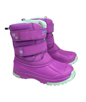 Skechers Snow Slopes Rainier WP Insulated Boots Girls 1 Purple Aqua 302923L