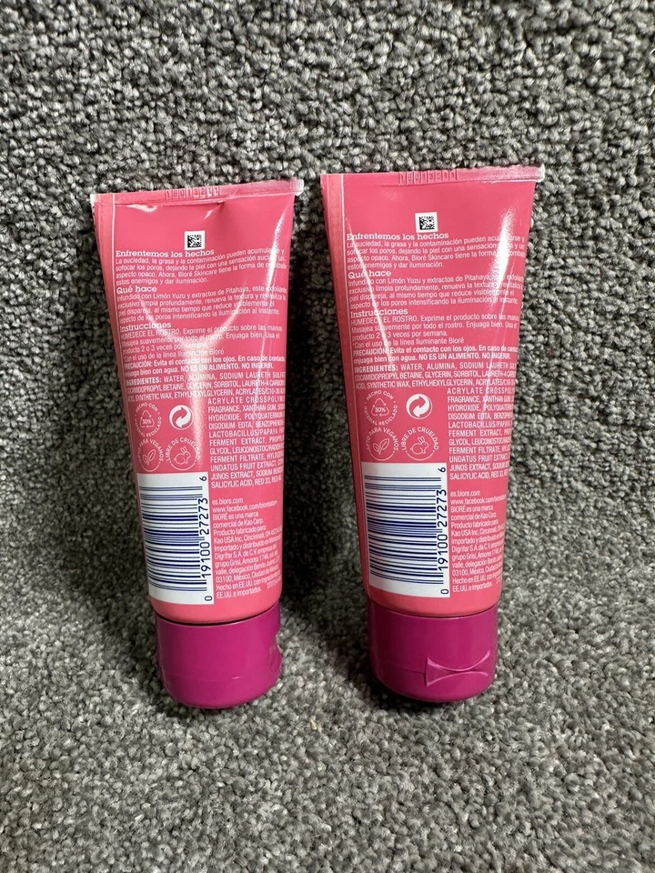 Biore Brightening Exfoliating Scrub Yuzu Lemon + Dragon Fruit 3.5 Oz Lot Of 2 - Image 2 of 3