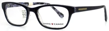 HARD CANDY HC31 DBLUE Dark Blue Womens Rectangle Eyeglasses 51-18-140 B:34 B