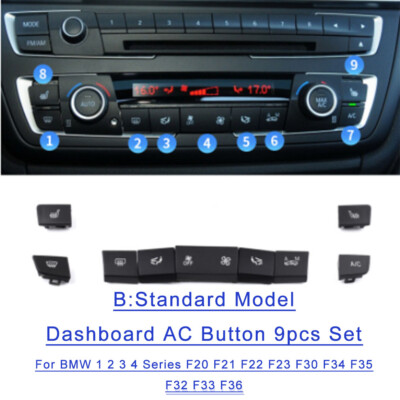 For BMW 1 2 3 4 Series F20 F22 F30 F32 Dashboard AC Button 9pcs
