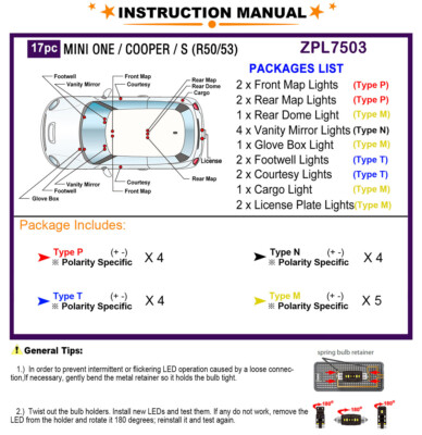 Luz Led Canbus Para MINI Cooper One R50 R53 2001-2006 R52 2004-2007, 8000lm, 25W, H7, Sin Error, 2 Piezas - AliExprs