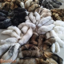 Wholesale 2/5/10pcs-16"-18" Real Fox Fur Tail Bag Charm Pendant Cosplay Toys