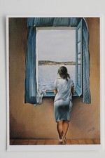 SALVADOR DALI: "Frau am Fenster", 1925 Kunst-Postkarte