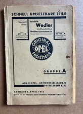 Katalog Original Opel Ersatzteile Bernhard Wedler Breslau (1934)