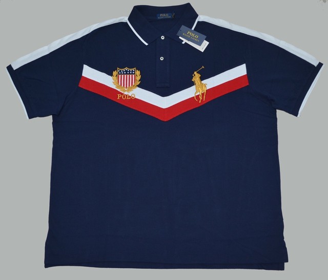 3xb Big Polo Ralph Lauren Mens Big Pony Rugby Shirt Short Sleeve Black Top for sale online | eBay