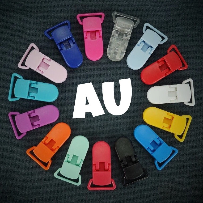 50 Random Coloured Plastic KAM Dummy Clip Badge Holder AU - image 2 of 4