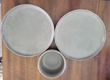 Project 62 - Tilley Gray 2 Dinner Plates 1 Soup/Cereal Bowl