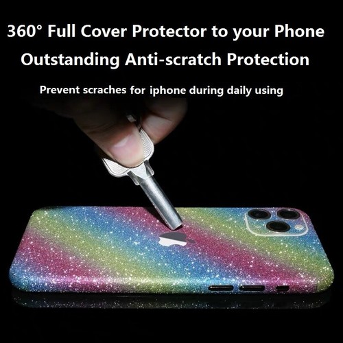 Für iPhone 11 Pro Max Glitzer Ganzkörper Skin Aufkleber Bling Sticker Schutz - Bild 3 von 46