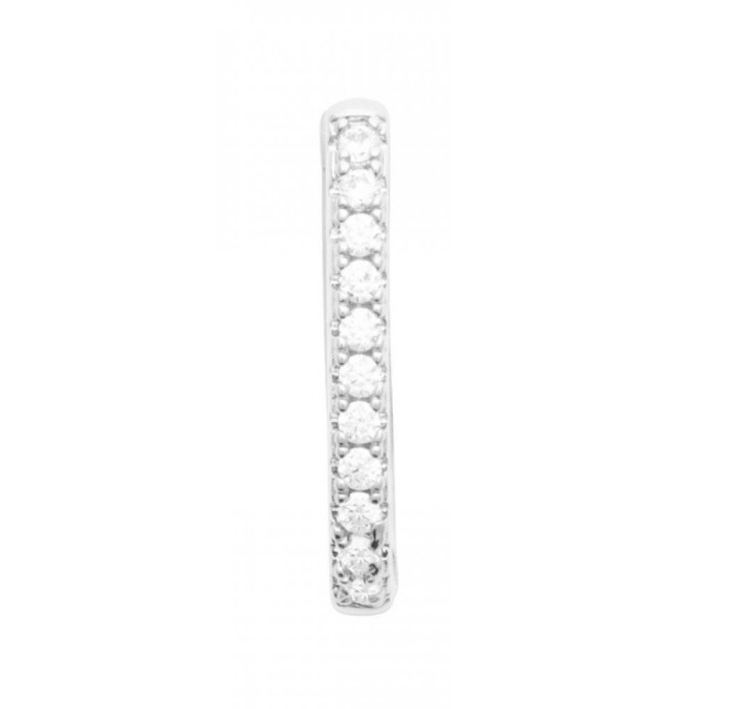 Créole rectangulaire en argent 925 et zirconium brillant