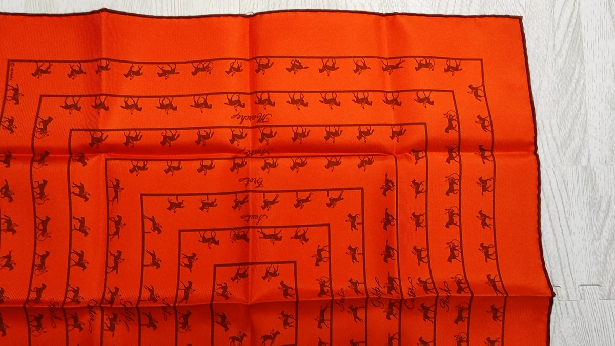 Unused HERMES Petit Carre 45 Saut Galop Canter Rack Silk Scarf