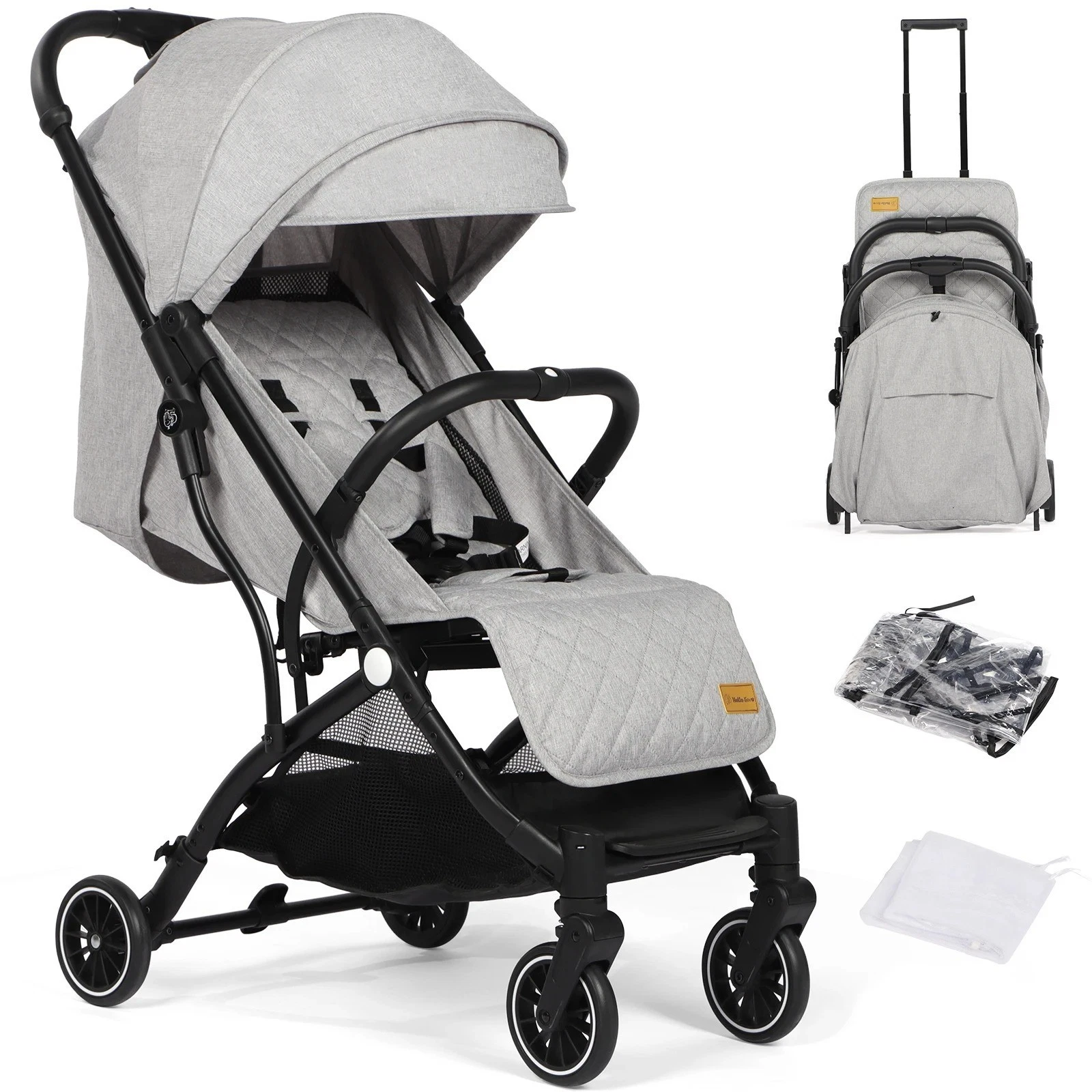 Lightweight Travel Stroller Compact Baby Pushchair with Adjustable Seat