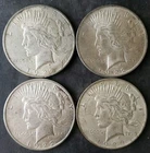 1922, 1922, 1922 D, and 1923 $1 Peace Silver Dollars