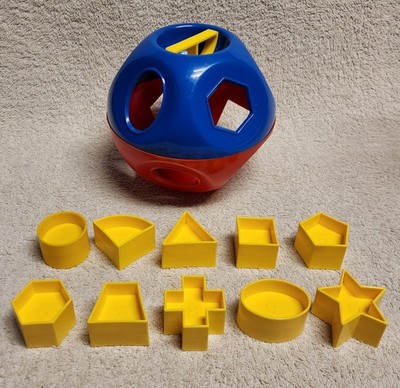 Tupperware Shape O Ball Toy Red Blue Yellow Sorting STEM Counting Complete 10