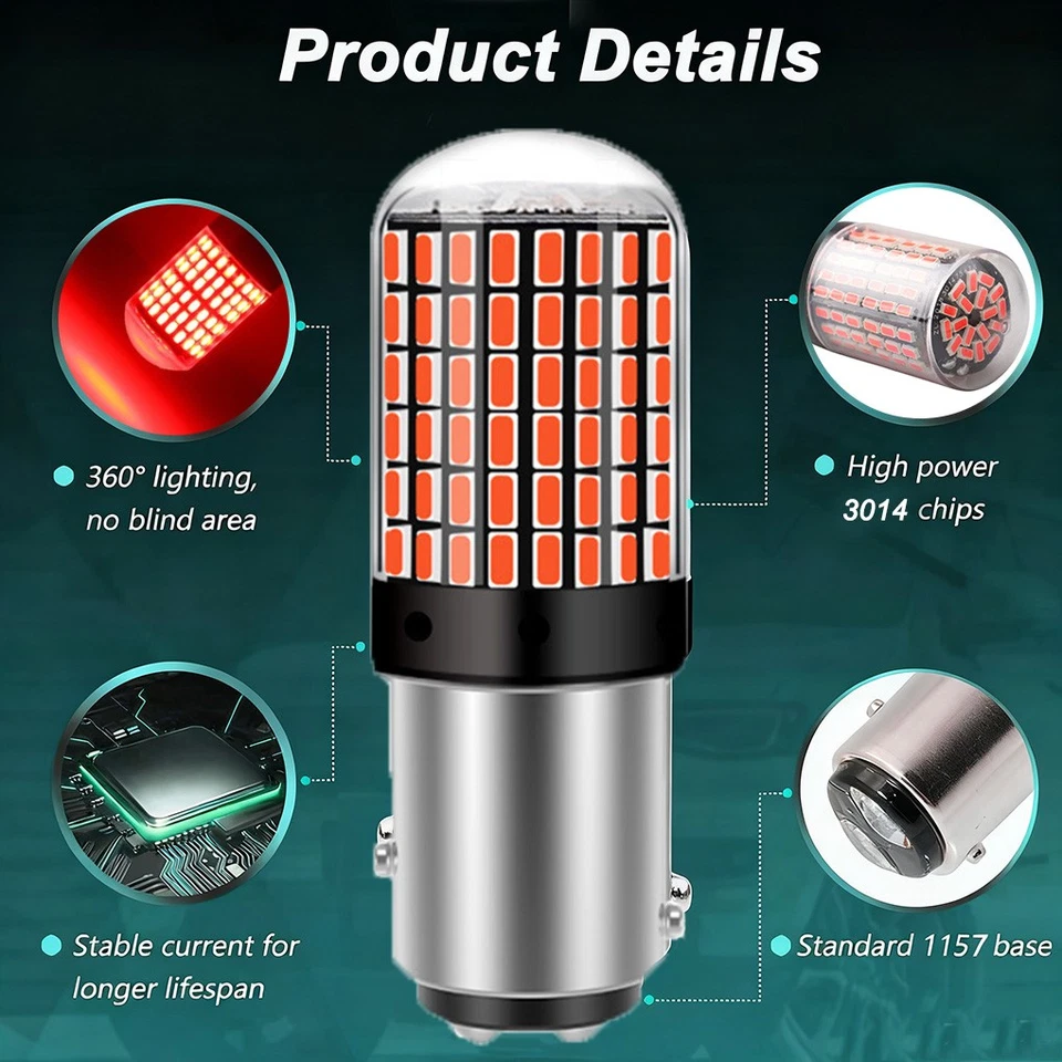 Bombilla LED roja brillante para motocicleta Yamaha WR400F 1998, 1999, 2000 Foto 3 de 4