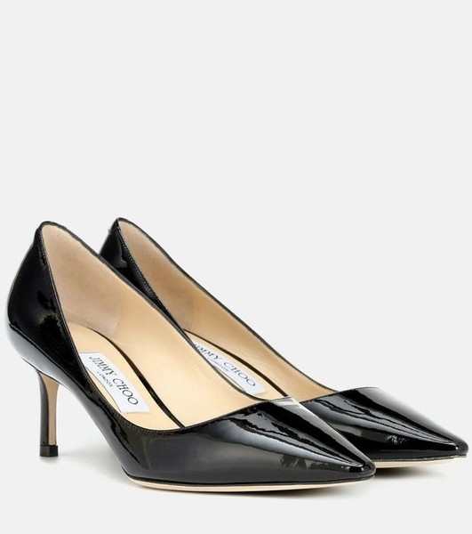 Women Jimmy Choo Heels Black Leather 34 #92FT