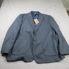 PJ Paul Jones Blazer Mens 3XL Blue Herringbon...