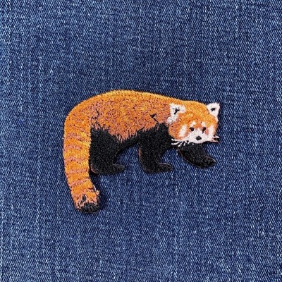 Red Panda Applique Patch - Embroidered Lesser Panda Animal Badge 2-5/8'' Iron On